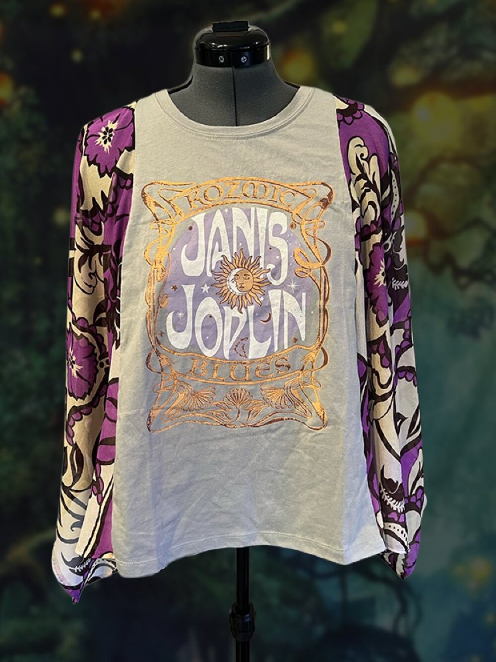Janis Joplin One of a Kind Upcycled Poncho Top | Boho Kimono Sleeves